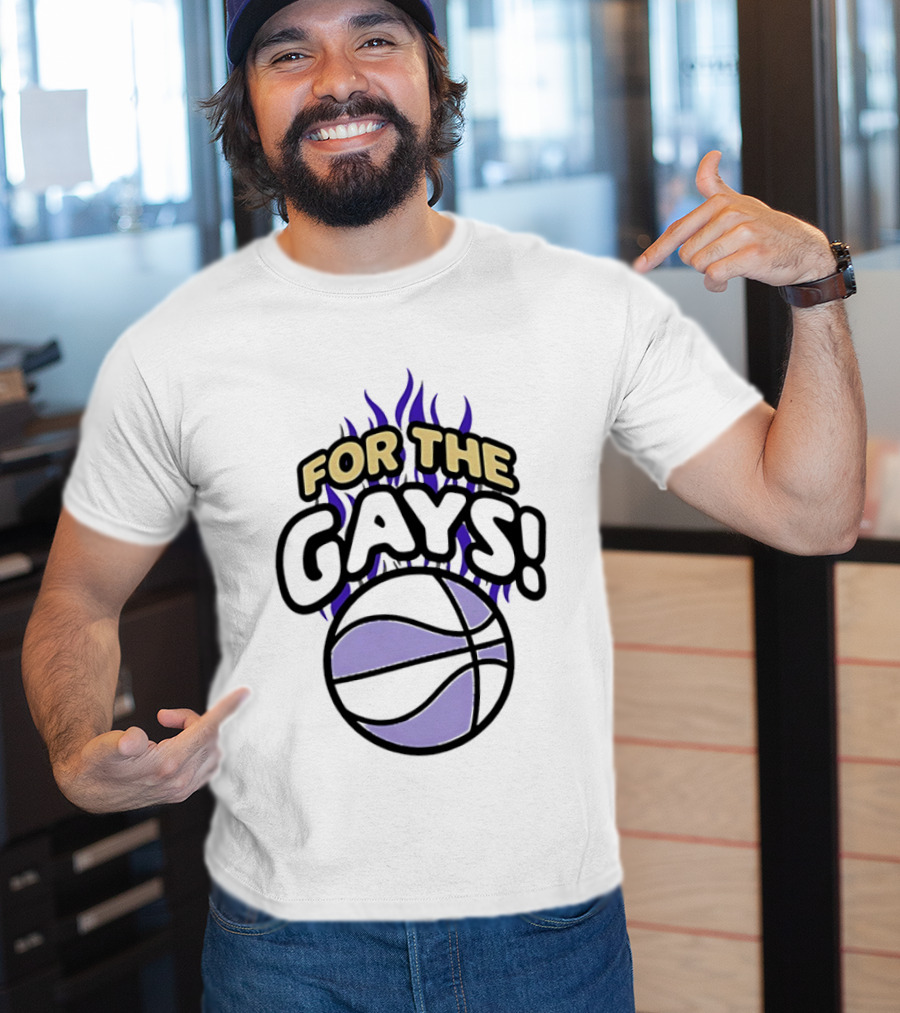 For The Gays Basketball Pride Equality With Flaming Basketball T-Shirt