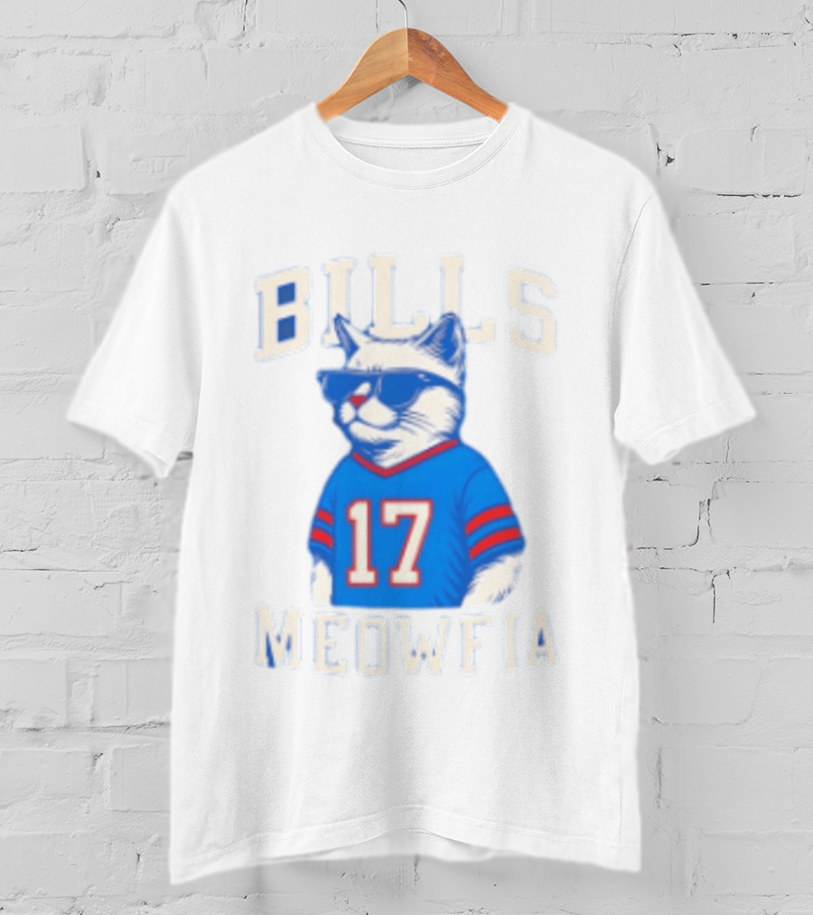 Bills Meowfia Cat 17 Jersey Buffalo Fan Football Sports T-Shirt