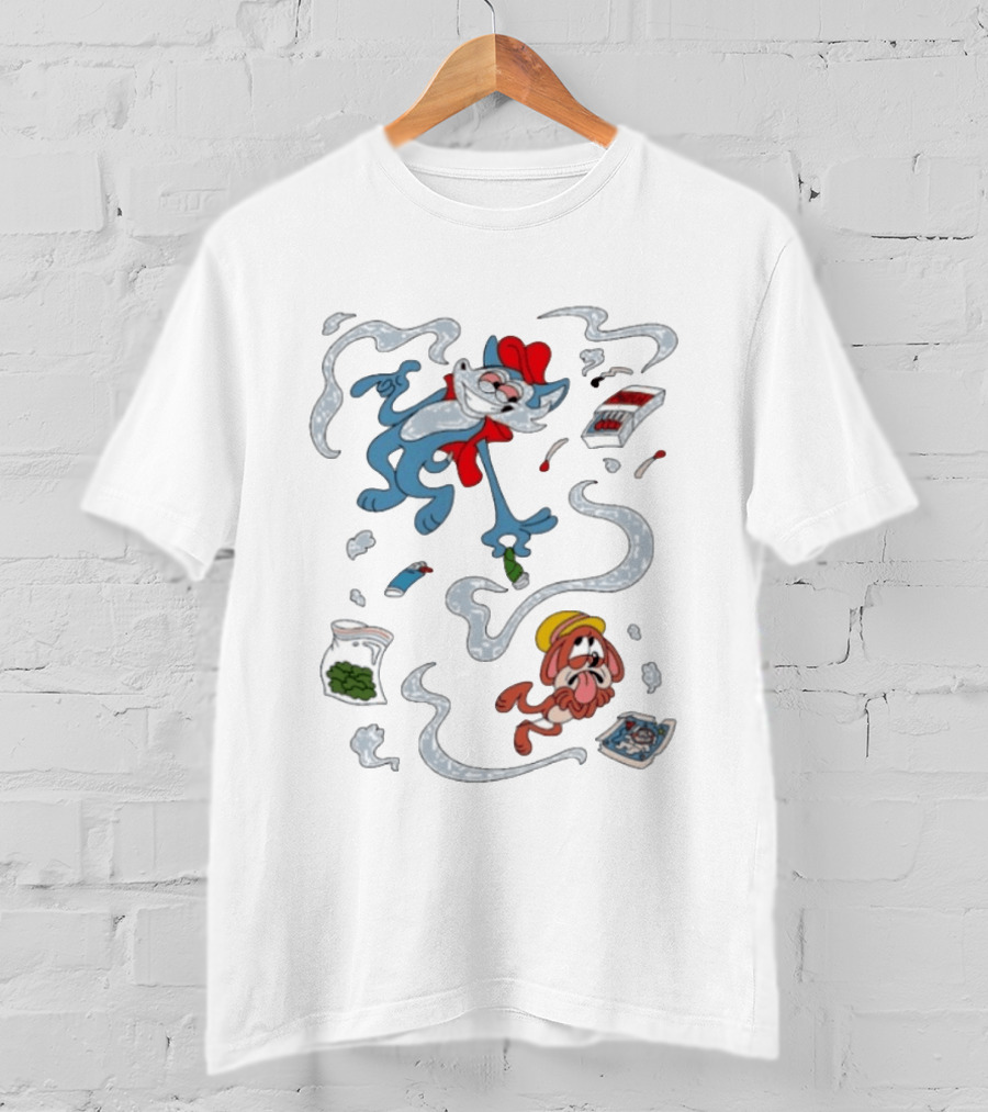 Original Ls Mark Catching Up Episode 2 Cartoon Characters With Smoke And Comic Effects T-Shirt