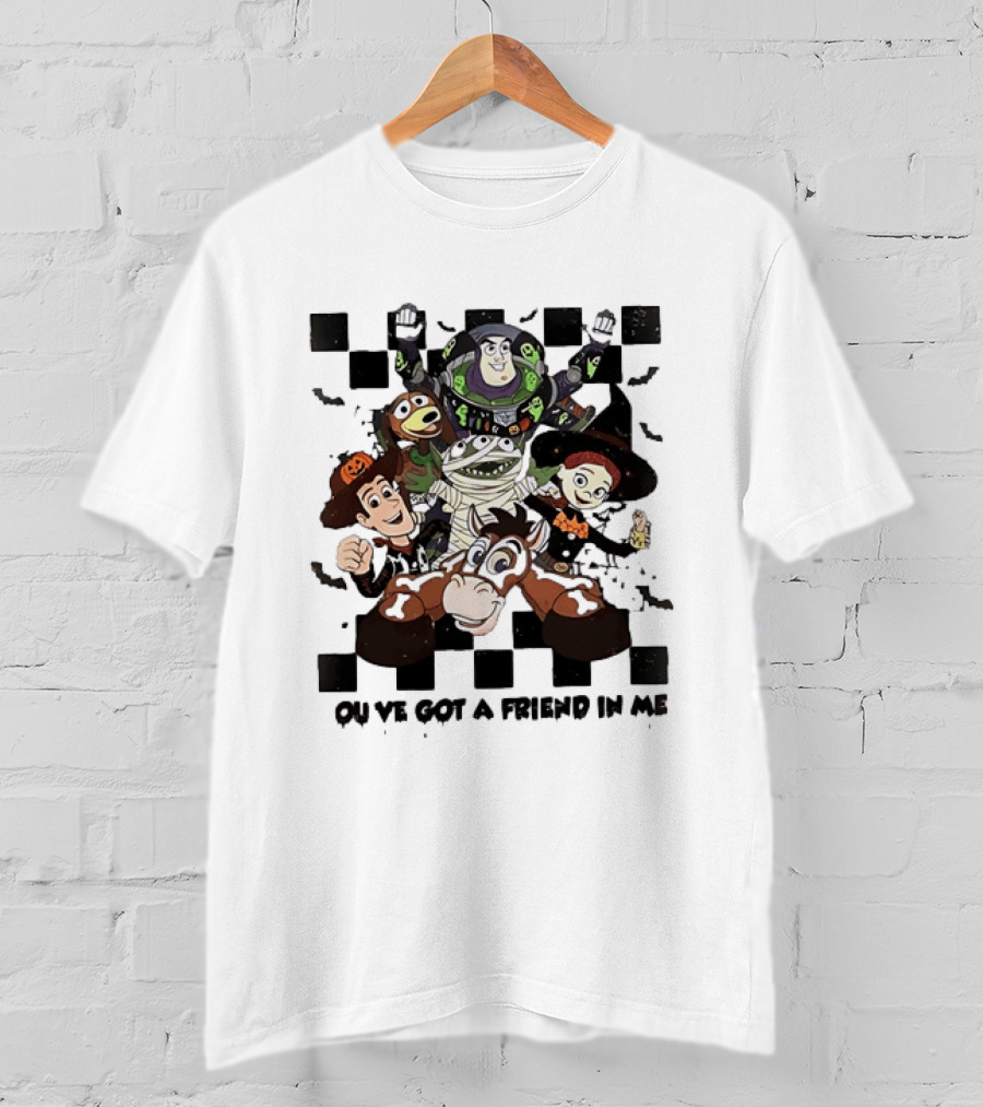Toy Story Halloween Mashup You've Got A Friend In Me Buzz Woody Jessie Slinky Bullseye T-Shirt