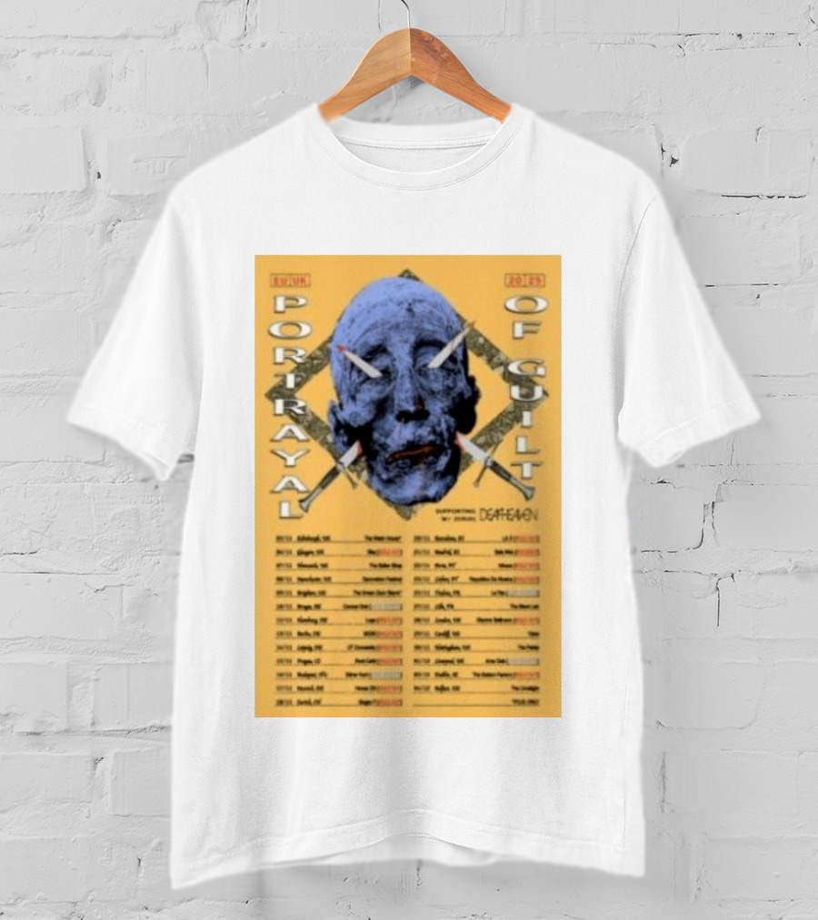 Portrayal Of Guilt Europe Tour 2025 Featuring Deafheaven Dates And Locations T-Shirt