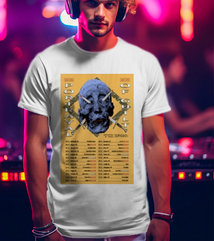 Portrayal Of Guilt Europe Tour 2025 Featuring Deafheaven Dates And Locations T-Shirt
