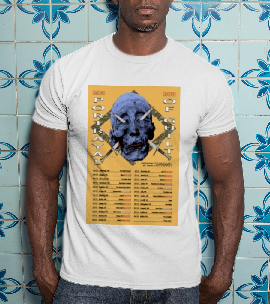 Portrayal Of Guilt Europe Tour 2025 Featuring Deafheaven Dates And Locations T-Shirt