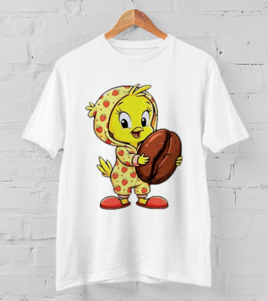 Tweety Coffee I Haven't Lost My Mind Half Of It Just Wandered Off Pajamas With Strawberry Onesie And Coffee Bean T-Shirt