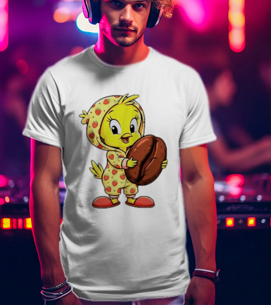 Tweety Coffee I Haven't Lost My Mind Half Of It Just Wandered Off Pajamas With Strawberry Onesie And Coffee Bean T-Shirt