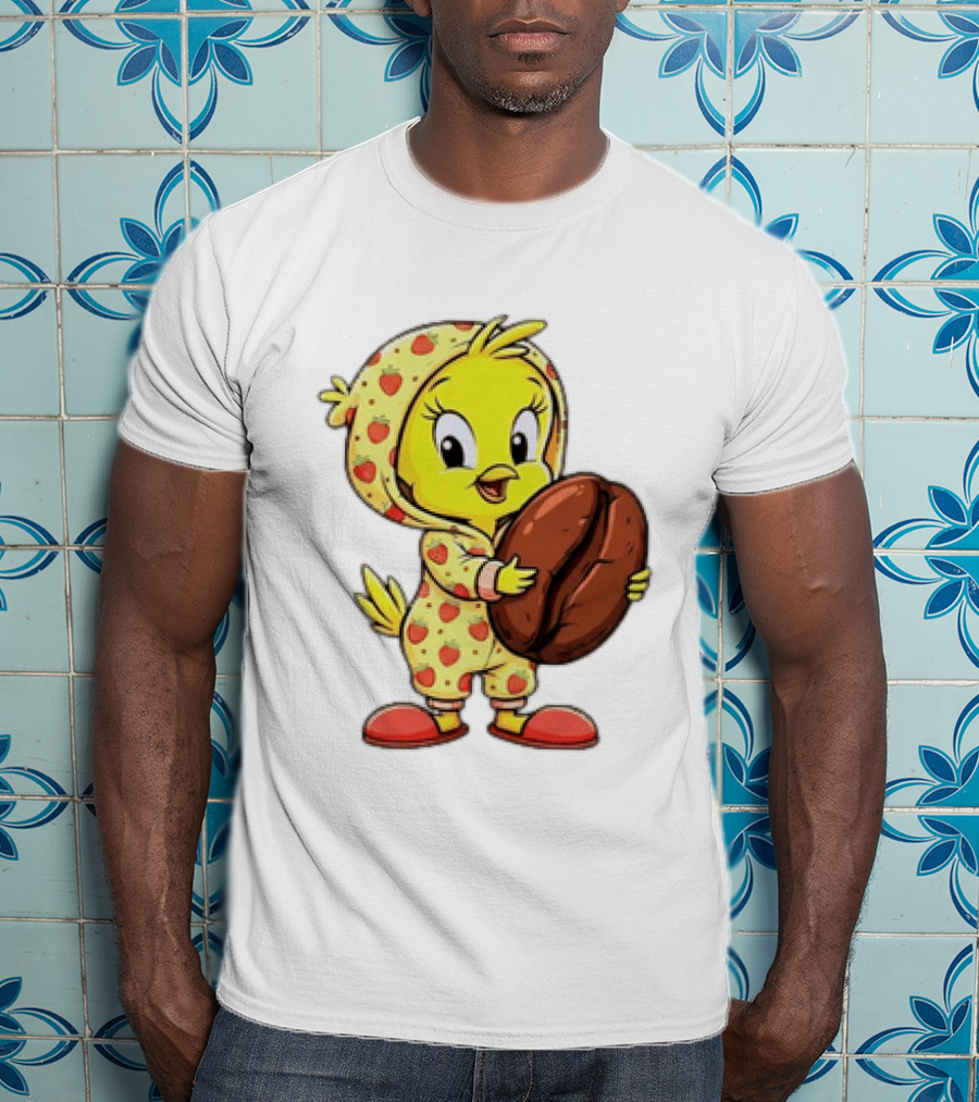 Tweety Coffee I Haven't Lost My Mind Half Of It Just Wandered Off Pajamas With Strawberry Onesie And Coffee Bean T-Shirt