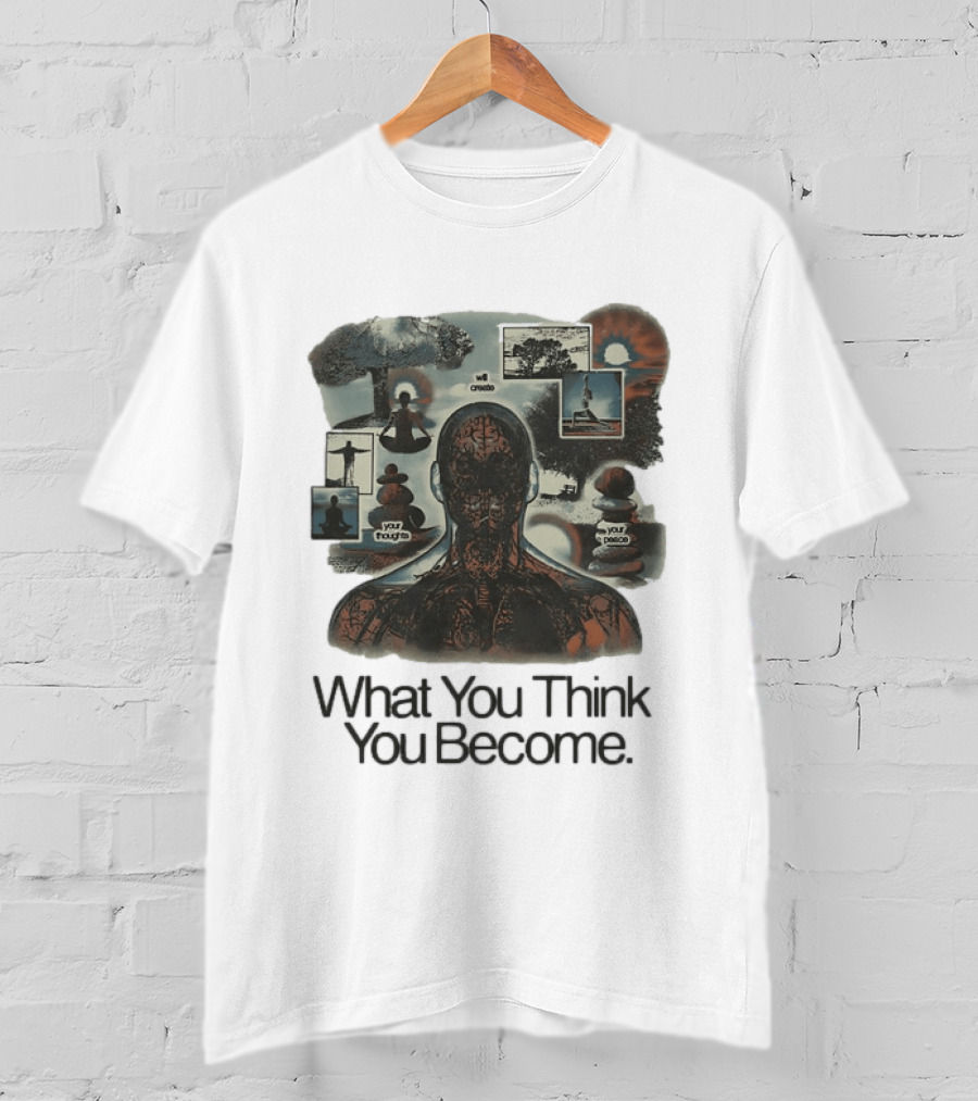 What You Think You Become Meditation Mindset Your Thoughts Shape Your Peace T-Shirt