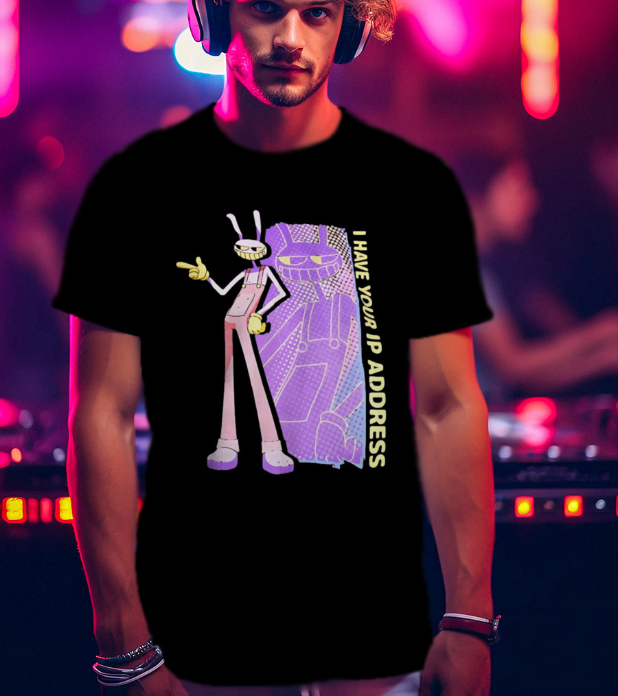 Jax I Have Your IP Address Meme Character In Overalls T-Shirt
