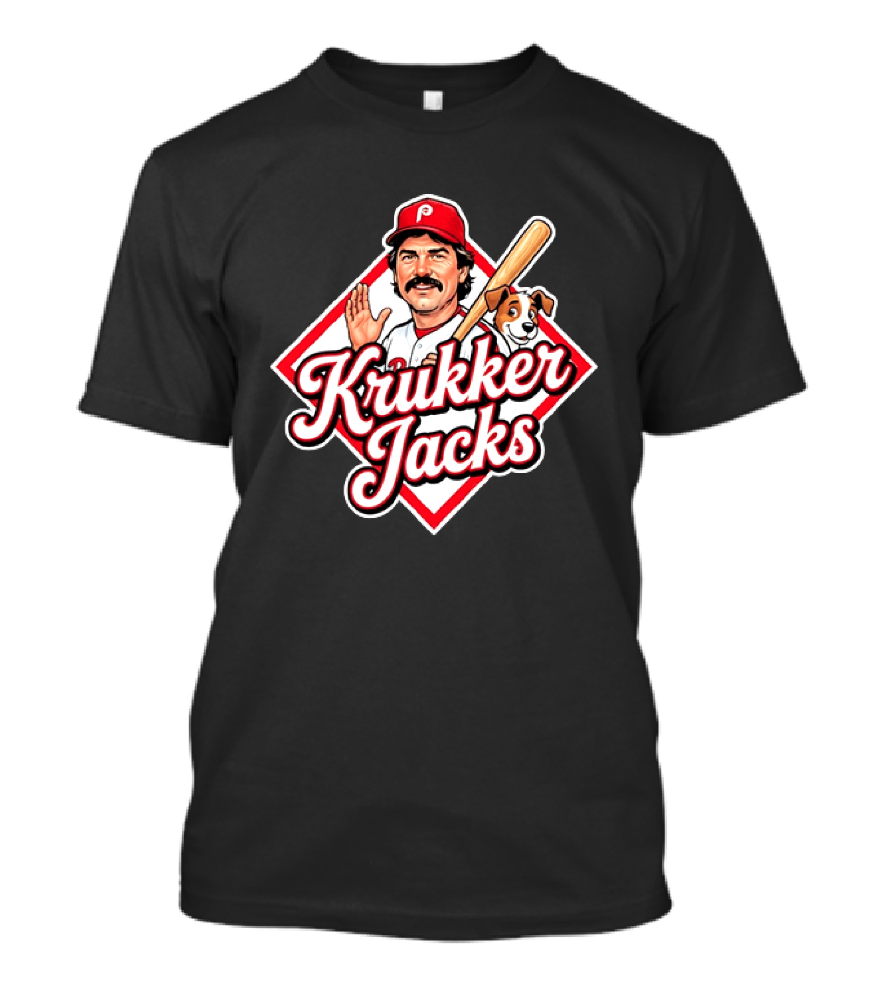 Krukker Jacks Philadelphia Phillies Baseball Player With Dog T-Shirt