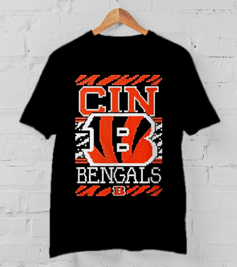 Classic Cincinnati Bengals Holiday Ugly Christmas Football Fan CIN B T-Shirt