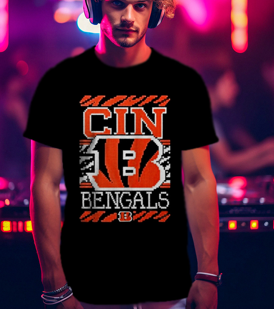 Classic Cincinnati Bengals Holiday Ugly Christmas Football Fan CIN B T-Shirt