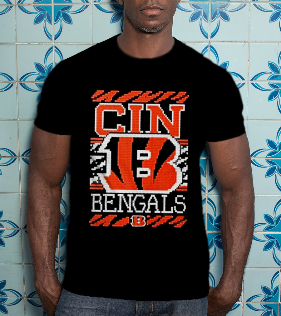 Classic Cincinnati Bengals Holiday Ugly Christmas Football Fan CIN B T-Shirt