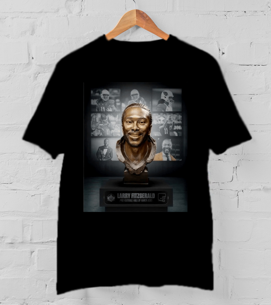 Larry Fitzgerald Pro Football Hall Of Famer #385 Bust NFL Highlights T-Shirt