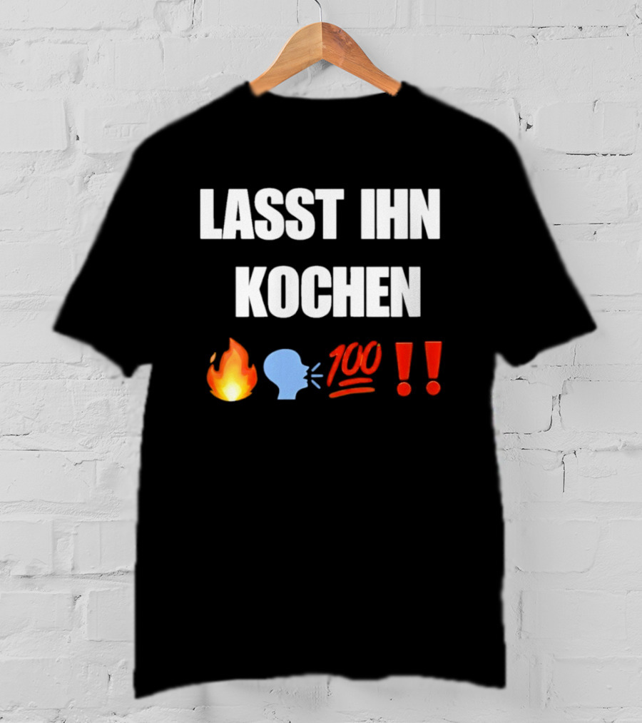 Lasst Ihn Kochen Fire Emoji Speech Bubble 100 Emoji Exclamation Points T-Shirt