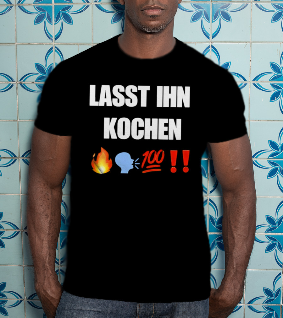 Lasst Ihn Kochen Fire Emoji Speech Bubble 100 Emoji Exclamation Points T-Shirt