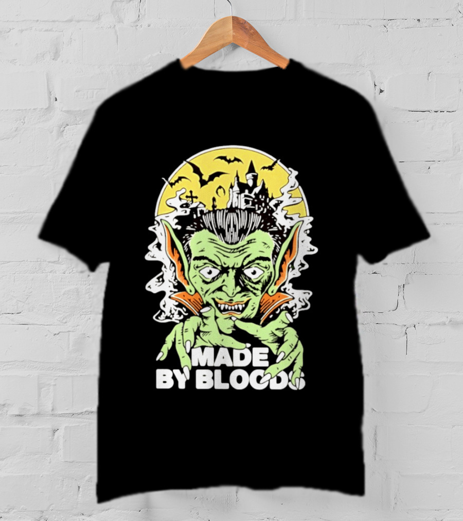 Vampire Halloween Made By Bloods Horror Bats And Haunted Castle T-Shirt