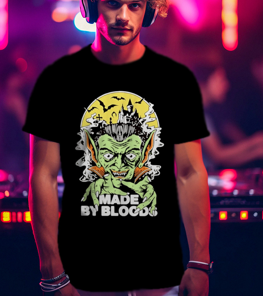 Vampire Halloween Made By Bloods Horror Bats And Haunted Castle T-Shirt