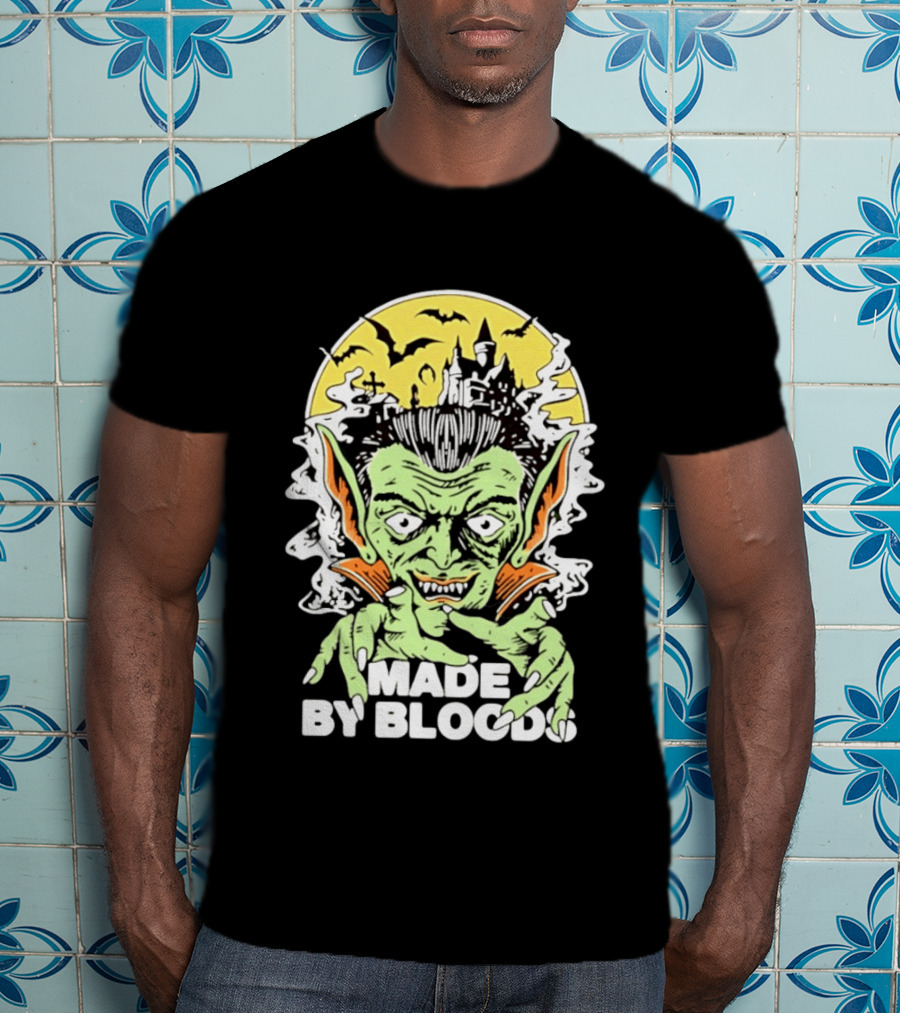 Vampire Halloween Made By Bloods Horror Bats And Haunted Castle T-Shirt