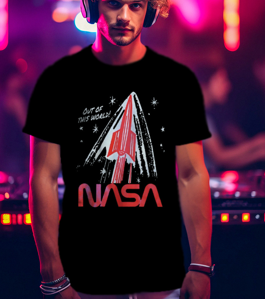 NASA Out Of This World Distressed Rocket Vintage Space Travel T-Shirt