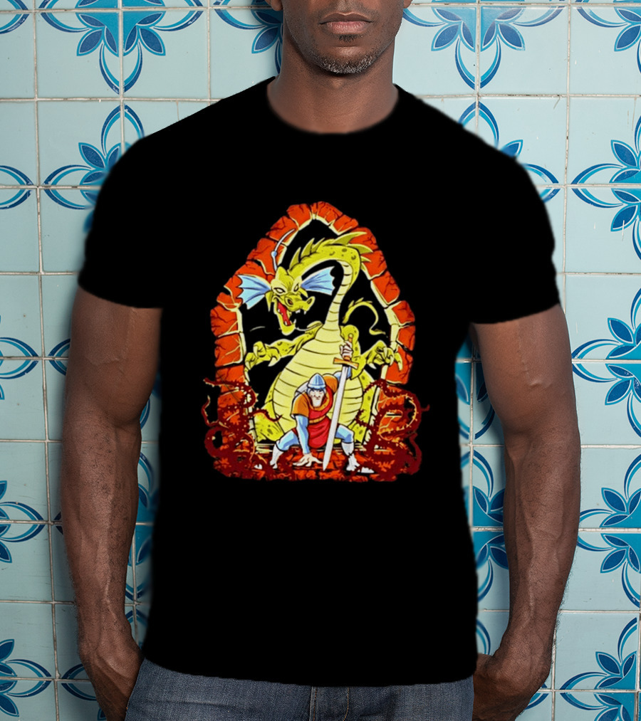 Dirk The Daring Dragon Lair Knights Sword Battle Fantasy Quest Video Game Adventure T-Shirt
