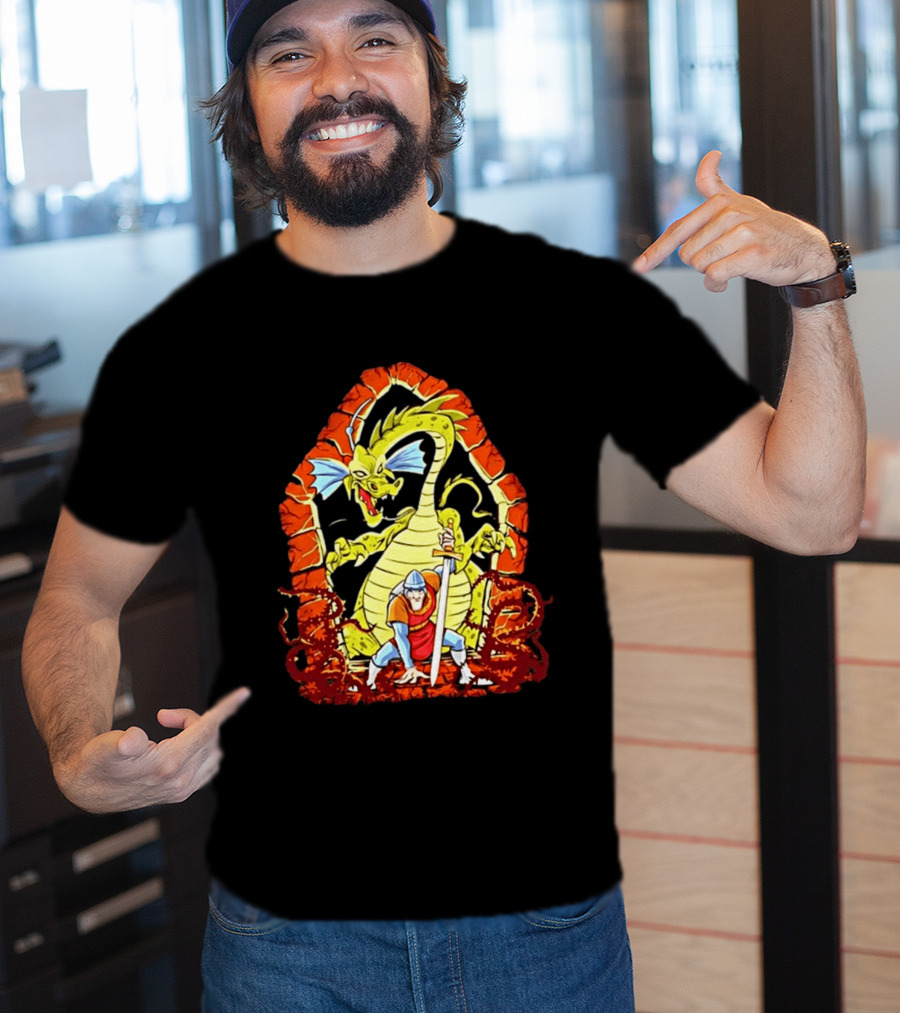 Dirk The Daring Dragon Lair Knights Sword Battle Fantasy Quest Video Game Adventure T-Shirt