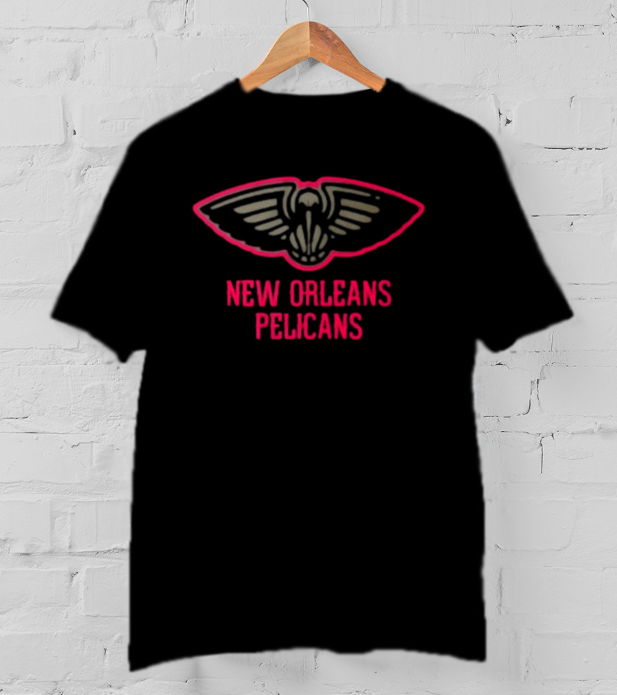 New Orleans Pelicans Highlight Reel Red Outline Basketball Team T-Shirt