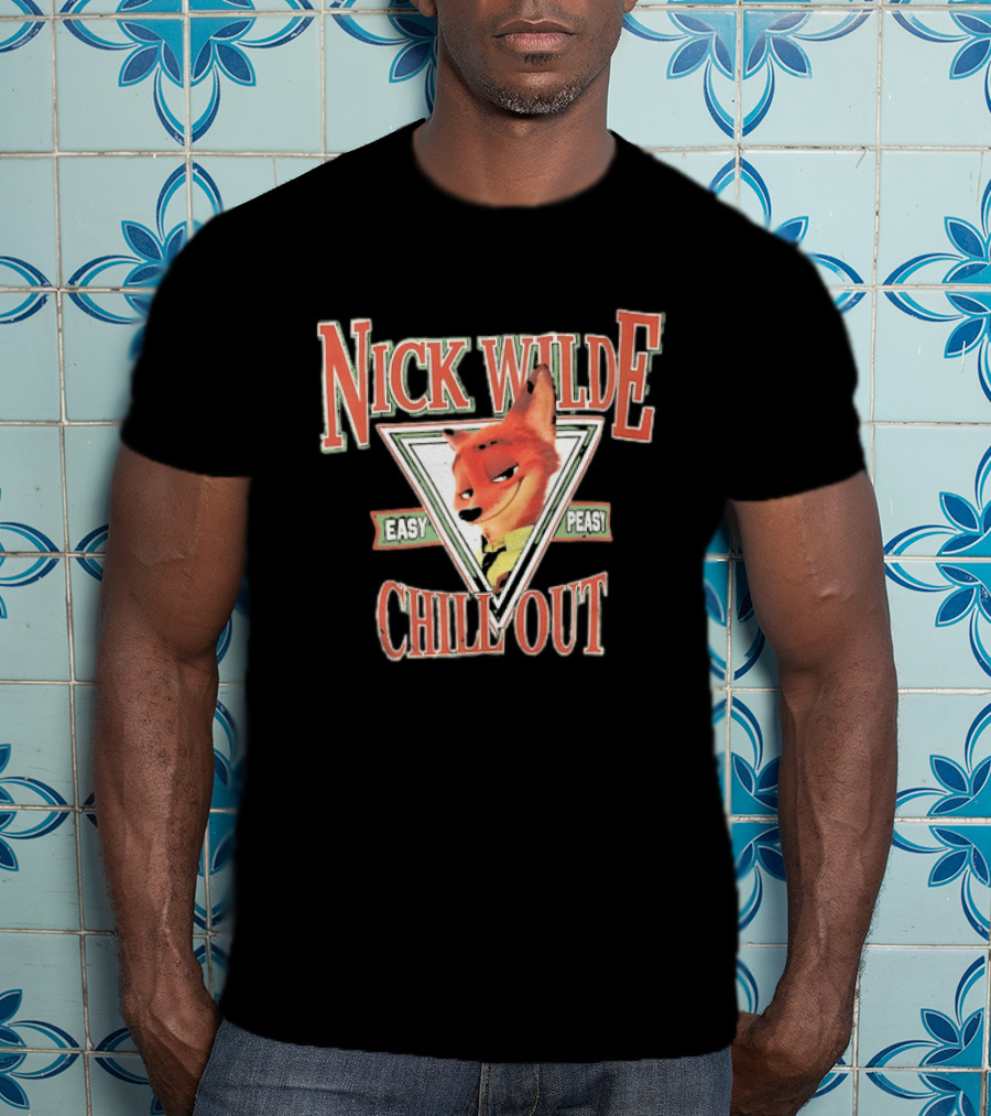 Nick Wilde Easy Peasy Chill Out Zootopia Triangle Frame T-Shirt