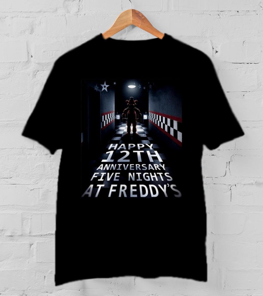 Five Nights At Freddy's Freddy Fazbear Happy 12th Anniversary Celebration T-Shirt