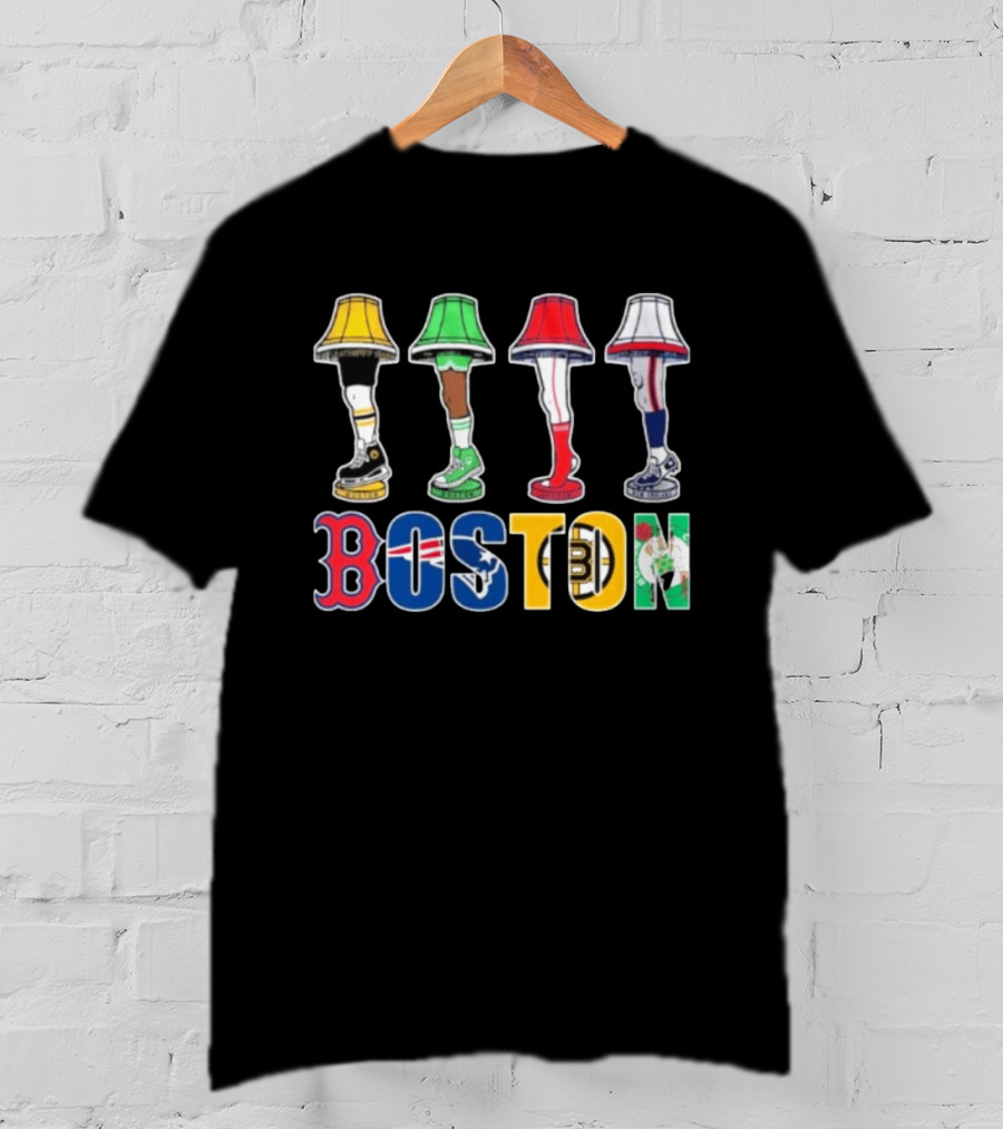 Original Boston Sports Teams Legs Lamp Parody 2025 Fenway Celtics Patriots Bruins Red Sox T-Shirt