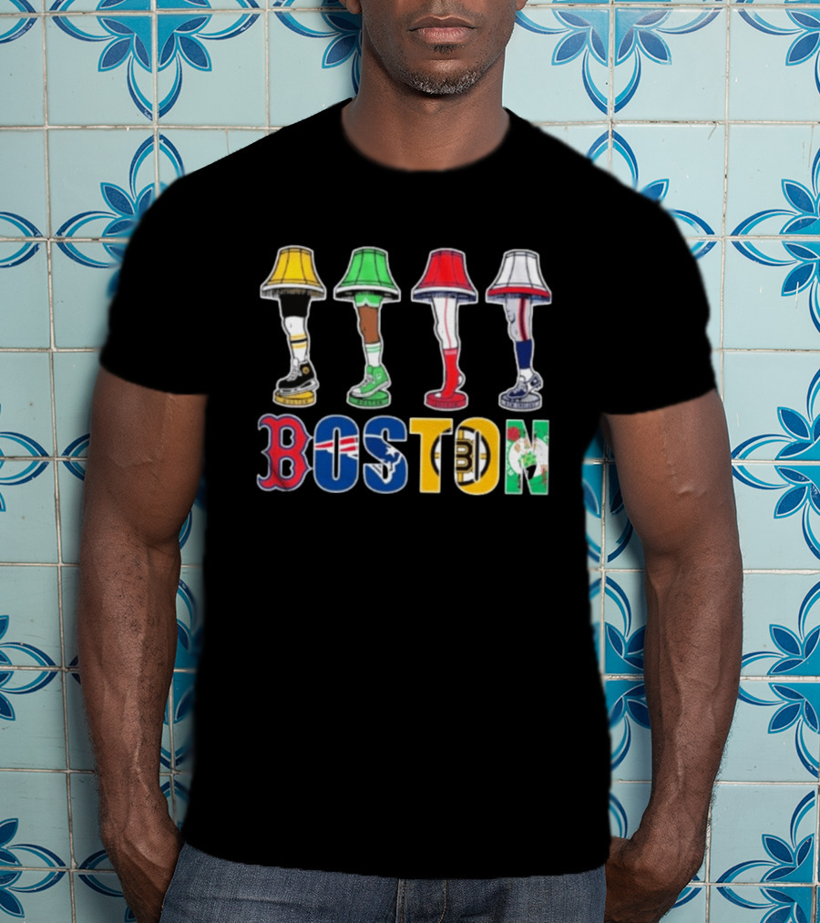 Original Boston Sports Teams Legs Lamp Parody 2025 Fenway Celtics Patriots Bruins Red Sox T-Shirt