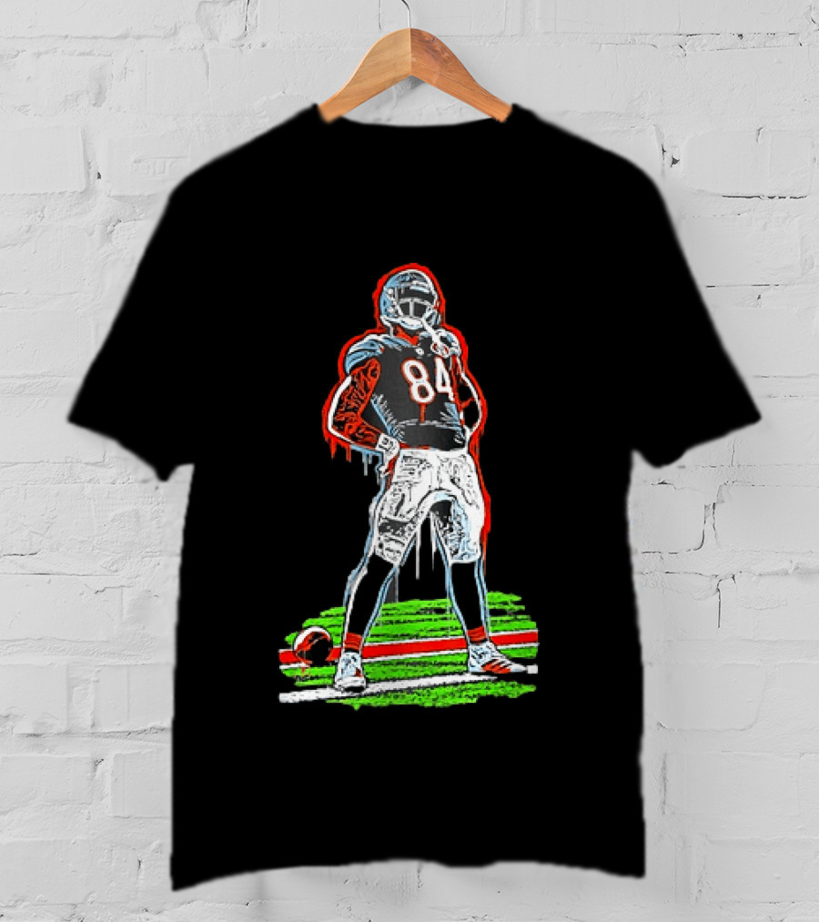 Original Colston Loveland Chicago Bears 84 Football Arms Akimbo Celly Graffiti T-Shirt
