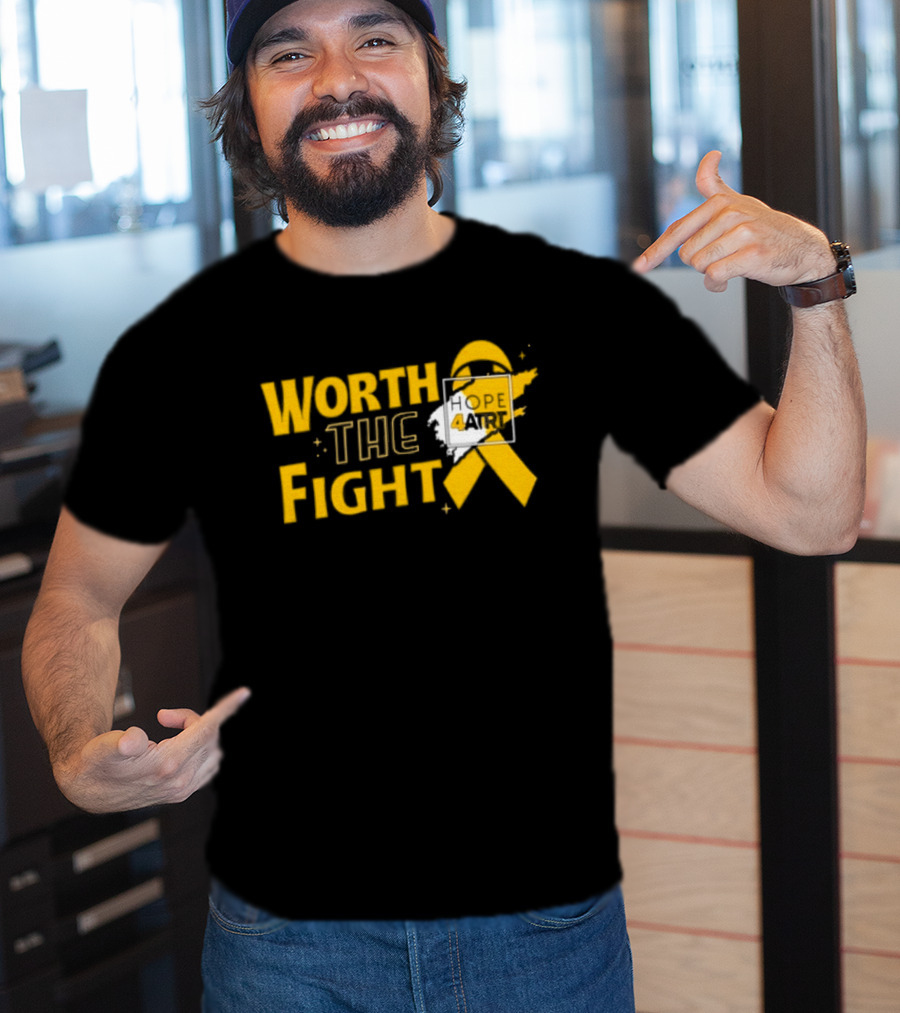 Worth The Fight Hope Yellow Ribbon 4 T-Shirt