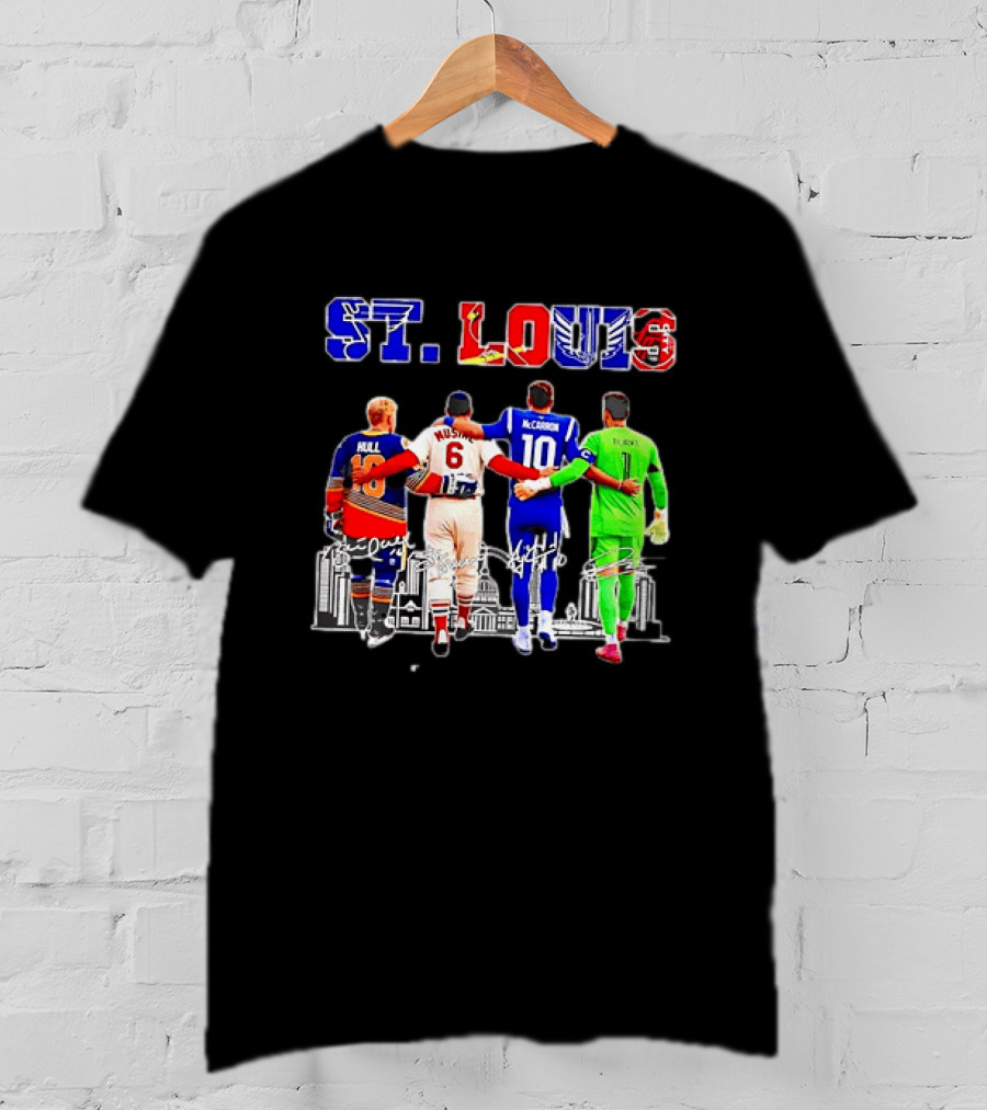 St Louis Hull Musial McCarron Berube Sports Team Players United Iconic City Skyline T-Shirt