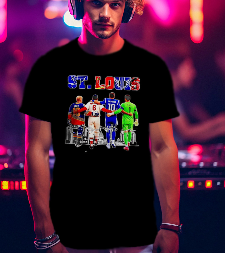 St Louis Hull Musial McCarron Berube Sports Team Players United Iconic City Skyline T-Shirt