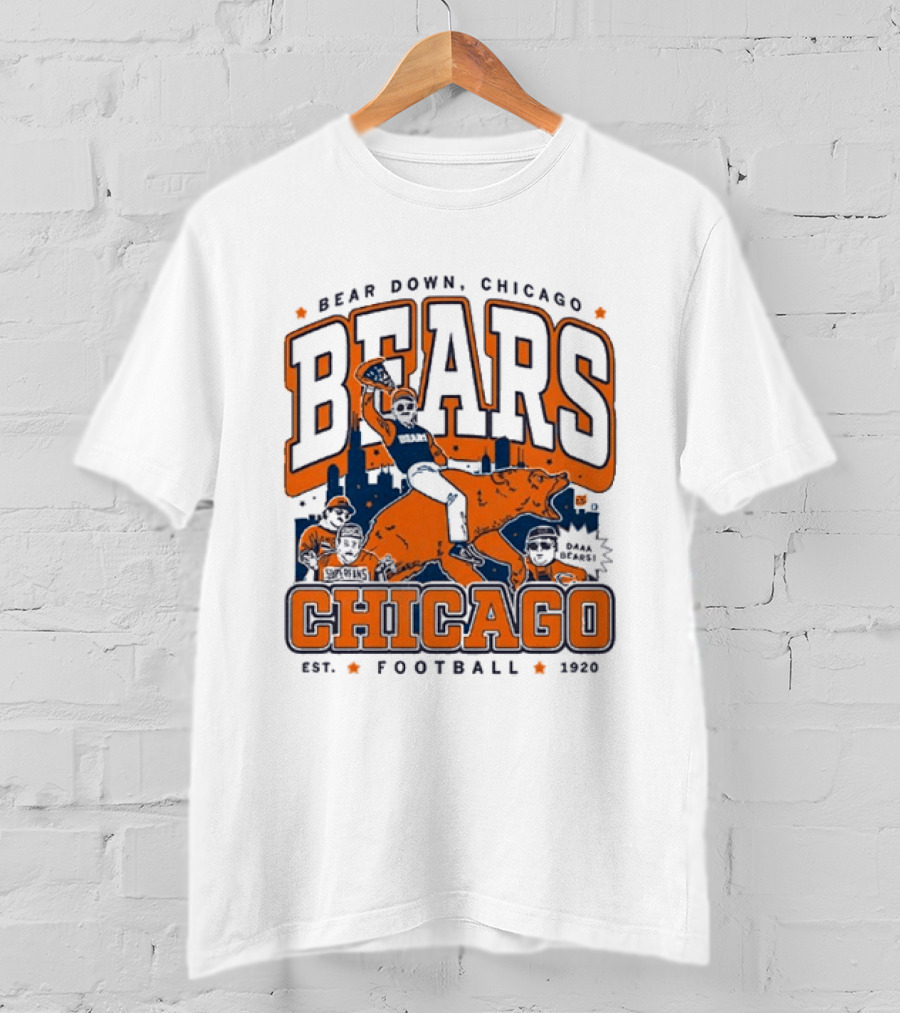 Bear Down Chicago Bears Football Est 1920 Skyline T-Shirt