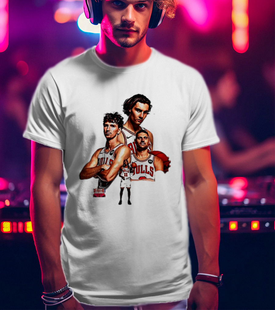 Classic Chicago Bulls NBA 2025 Season Opener Players Montage T-Shirt