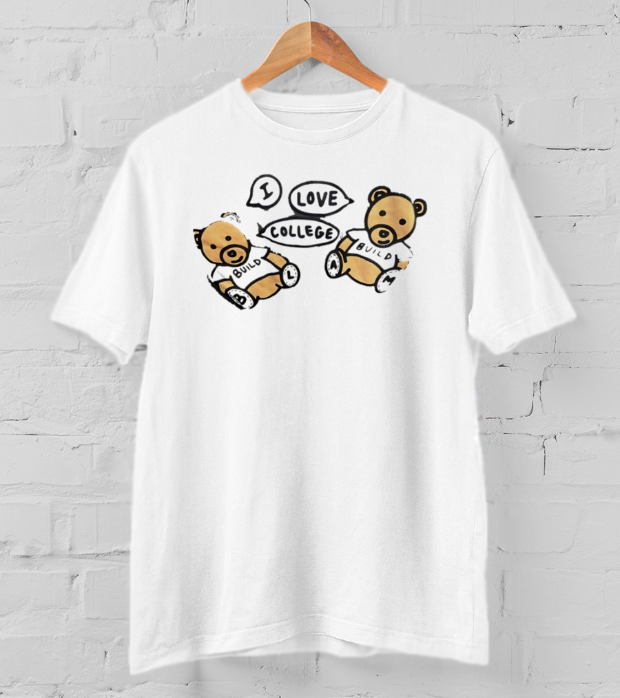 I Love College Build Bears Teddy Bear Campus T-Shirt