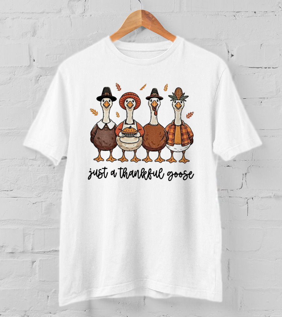 Thankful Goose Thanksgiving Characters 2025 T-Shirt