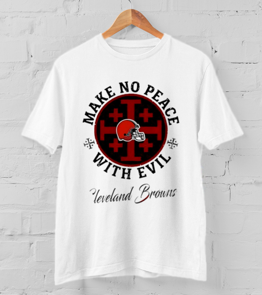 Cleveland Browns Make No Peace With Evil Red Cross Helmet T-Shirt