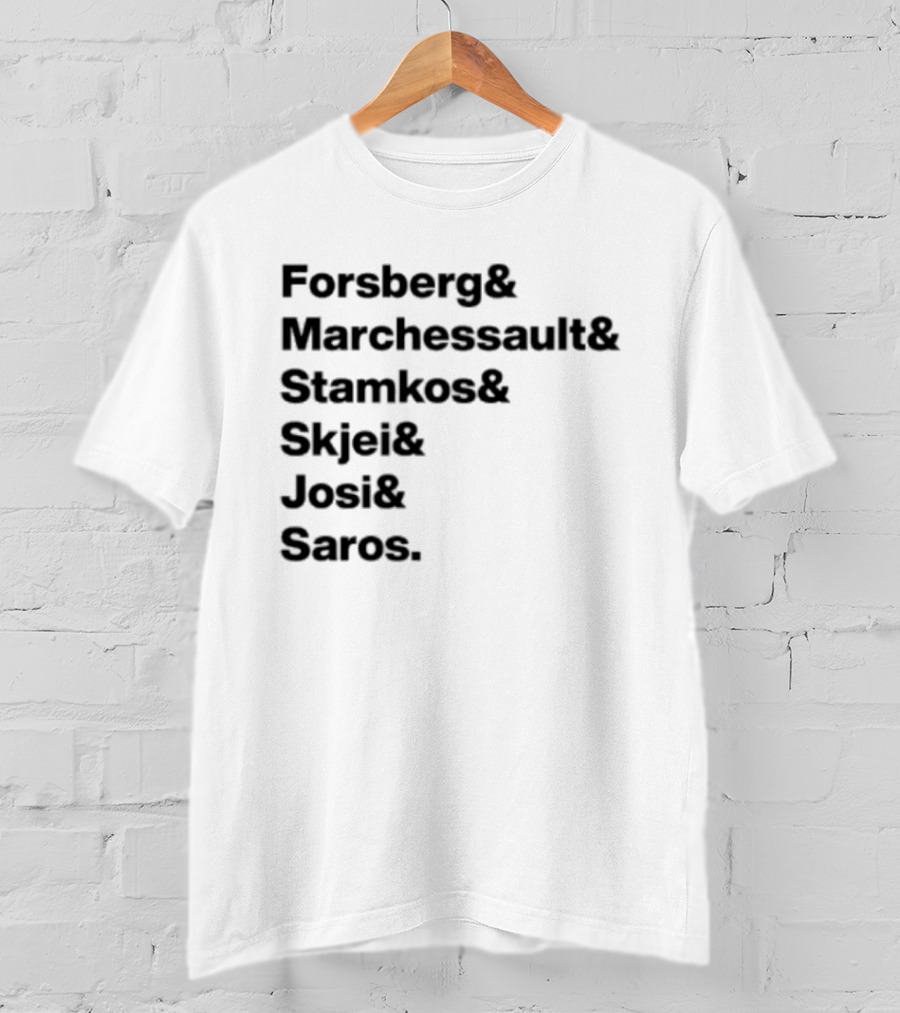 Forsberg Marchessault Stamkos Skjei Josi Saros Roster Names T-Shirt