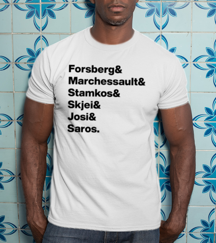 Forsberg Marchessault Stamkos Skjei Josi Saros Roster Names T-Shirt