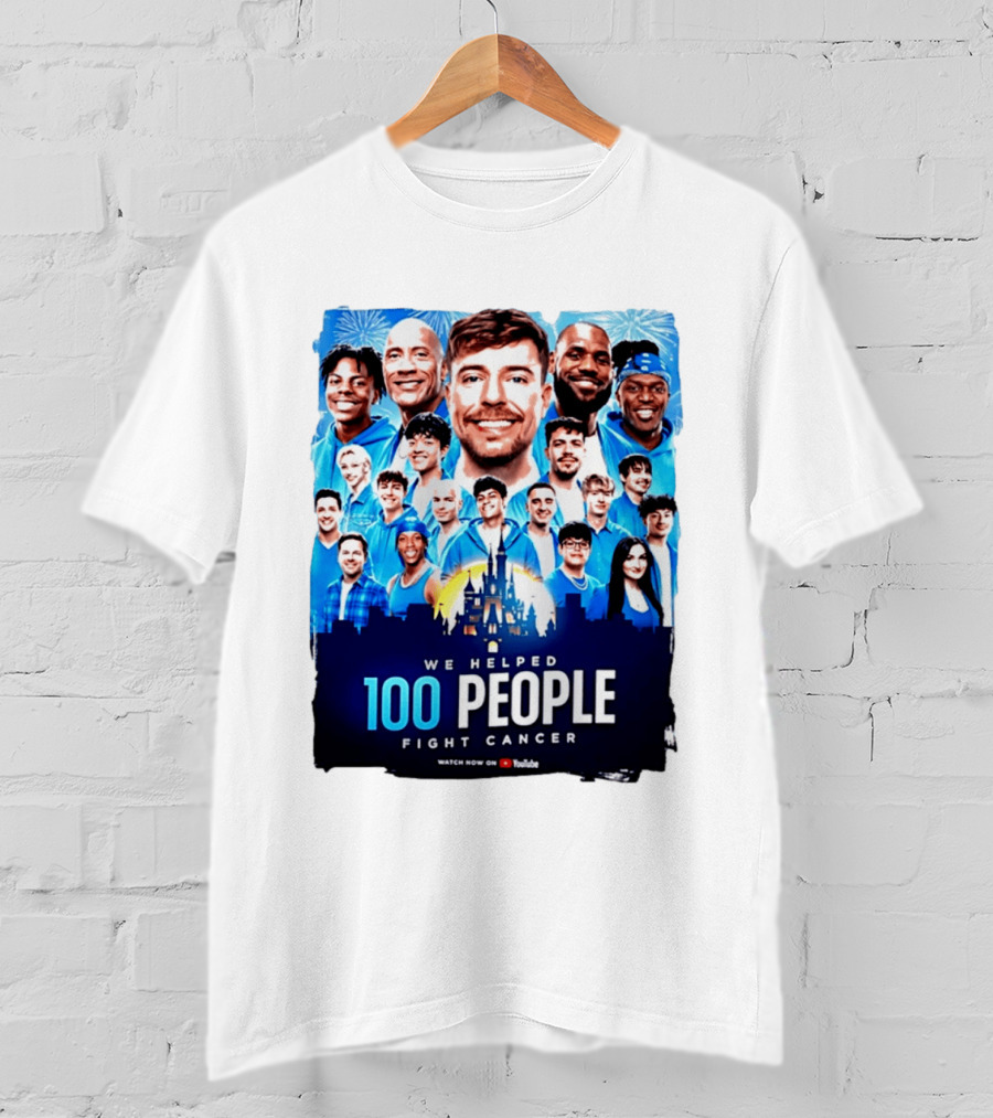 Mrbeast We Helped 100 People Fight Cancer YouTube Video Collaboration T-Shirt