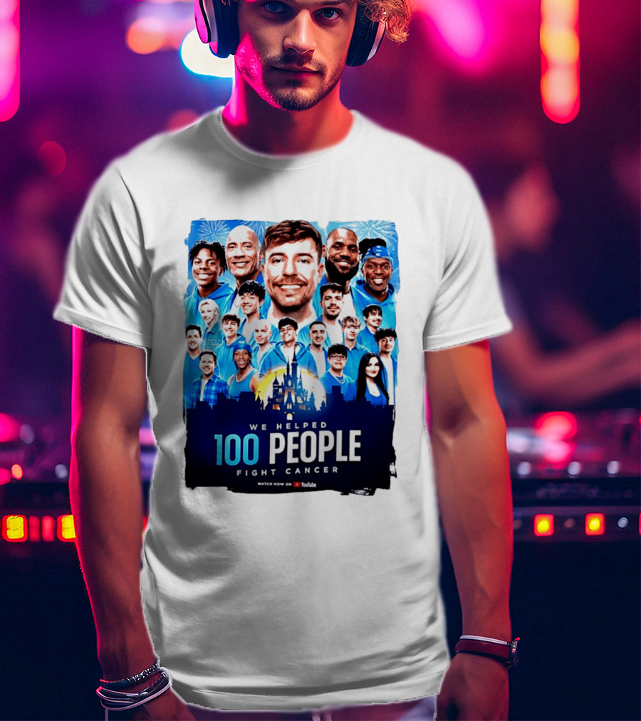 Mrbeast We Helped 100 People Fight Cancer YouTube Video Collaboration T-Shirt