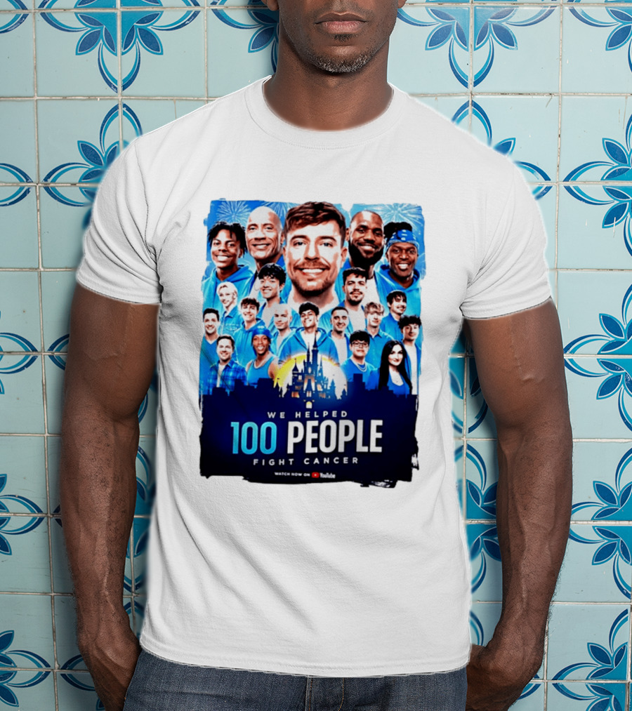 Mrbeast We Helped 100 People Fight Cancer YouTube Video Collaboration T-Shirt