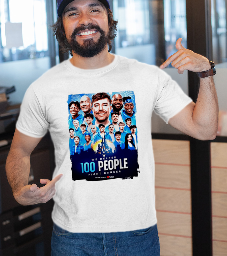 Mrbeast We Helped 100 People Fight Cancer YouTube Video Collaboration T-Shirt
