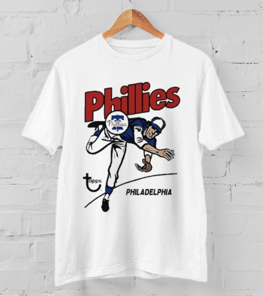 Topps Phillies Philadelphia Baseball Pitcher T-Shirt