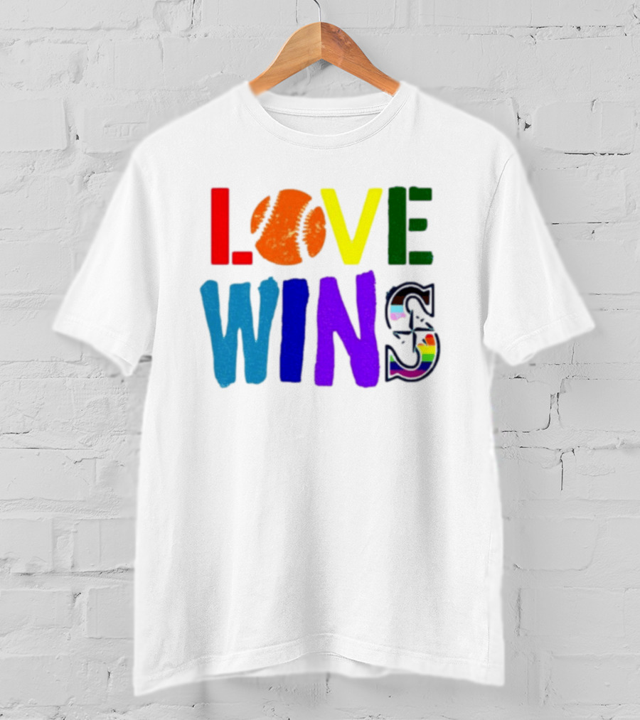 Julio Rodriguez Love Wins Seattle Mariners MLB Baseball T-Shirt