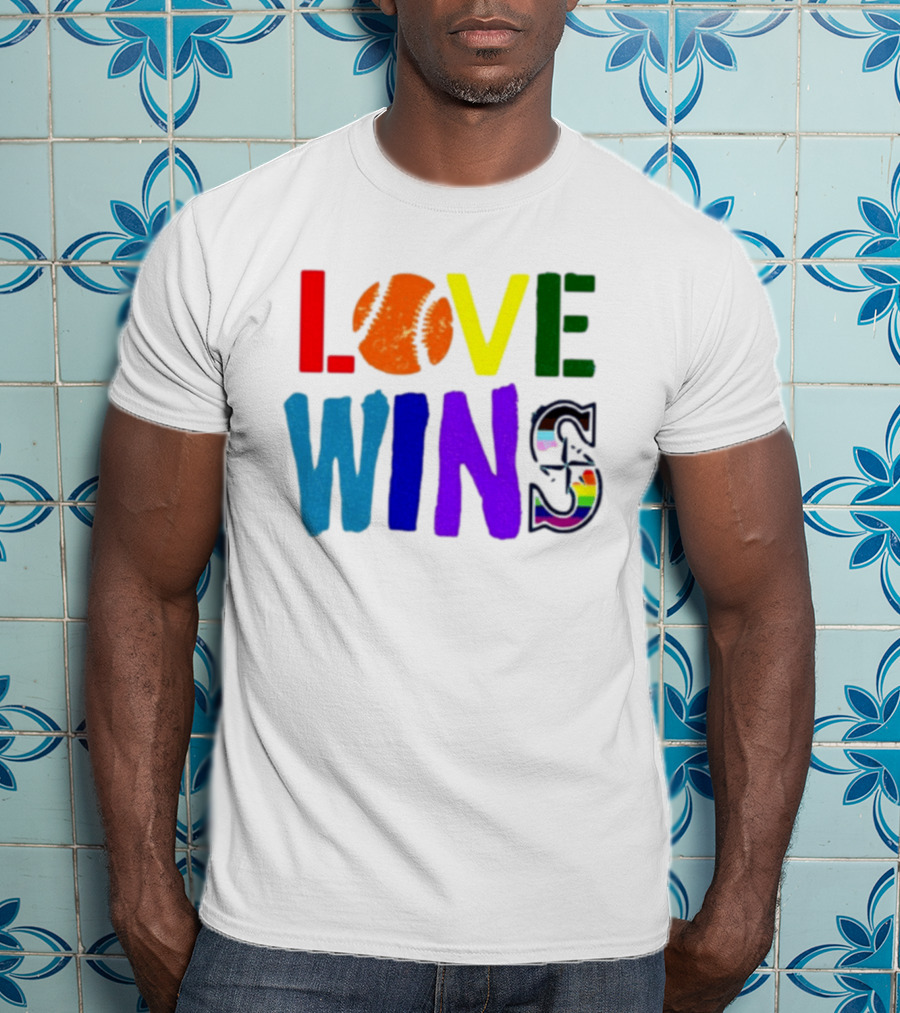Julio Rodriguez Love Wins Seattle Mariners MLB Baseball T-Shirt