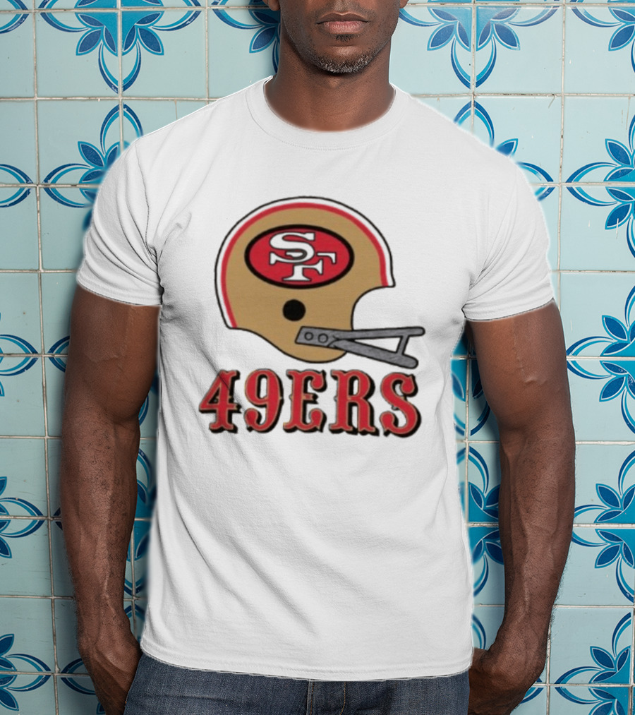 San Francisco 49ers SF Gold Helmet Big 49ers T-Shirt