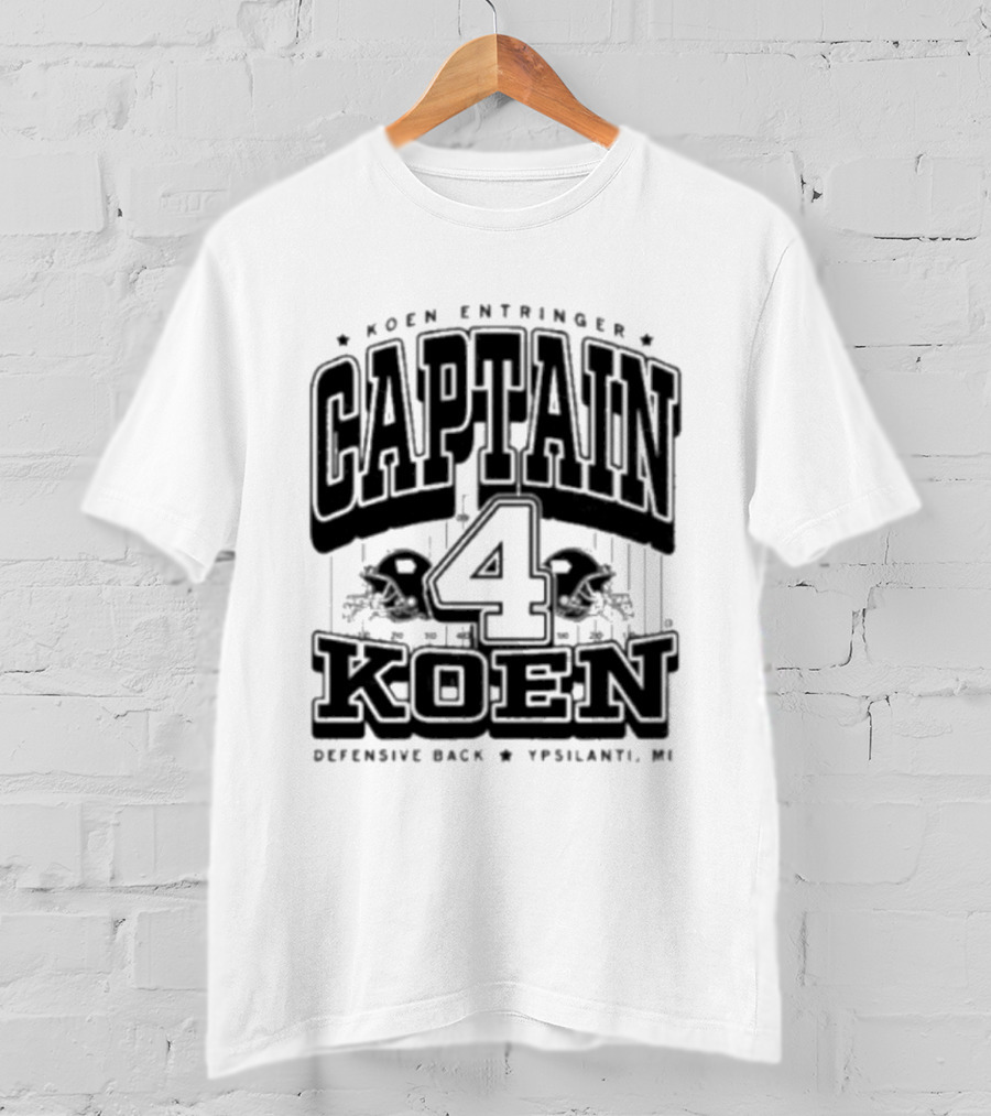 Koen Entringer Captain 4 Iowa Hawkeyes Defensive Back Ypsilanti MI T-Shirt